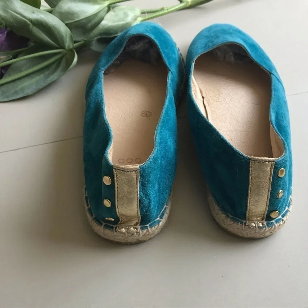 Espadrilles Spain Turquoise Suede Imported From Spain NWOT